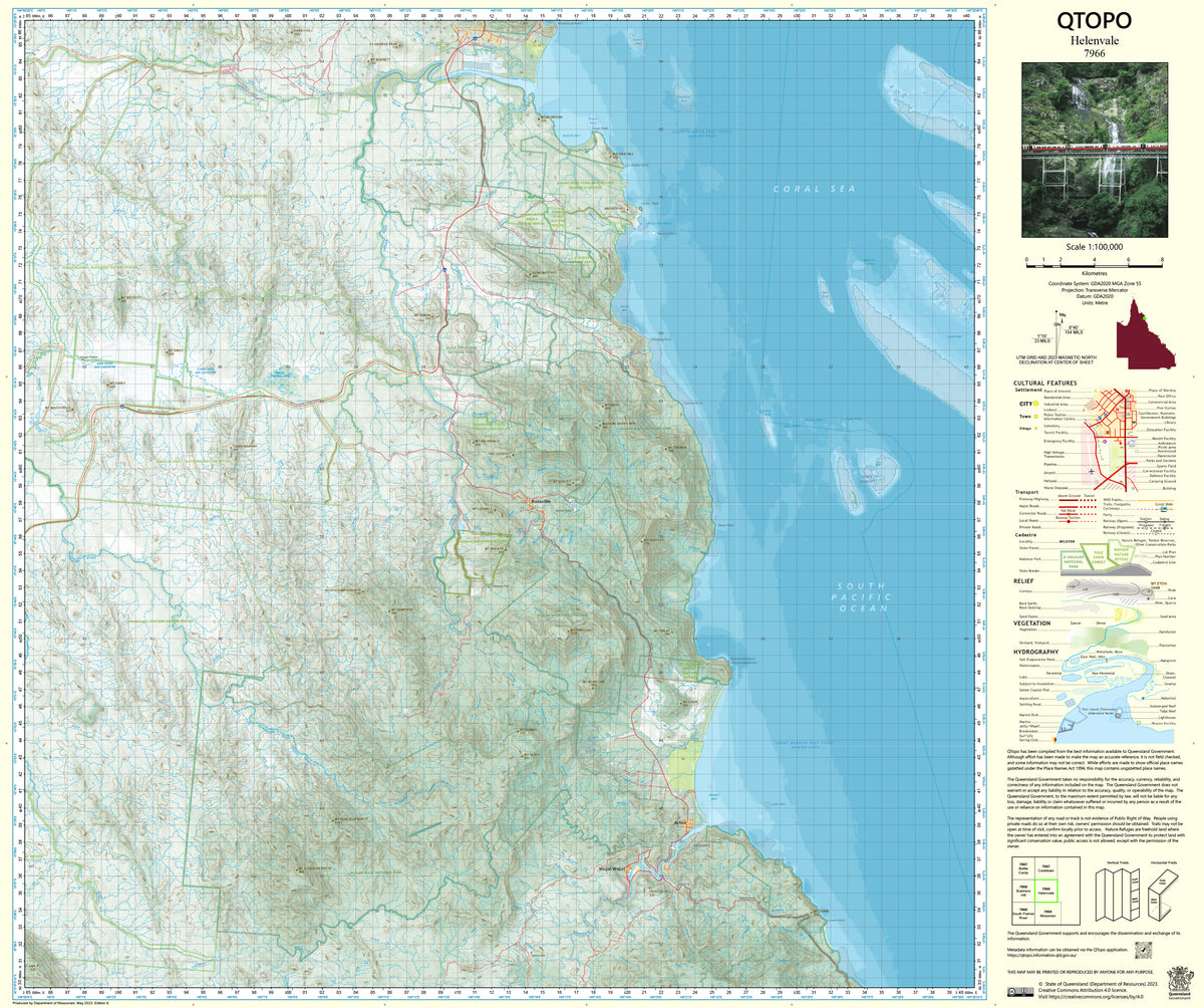 7966 Helenvale QTopo 1:100,000 Topographic Map | Mapworld