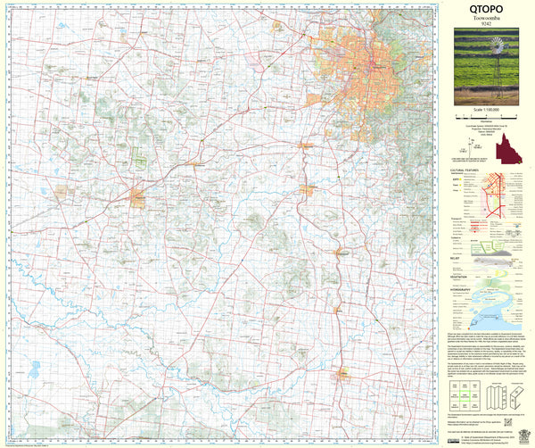 9242 Toowoomba QTopo 1:100,000 Topographic Map