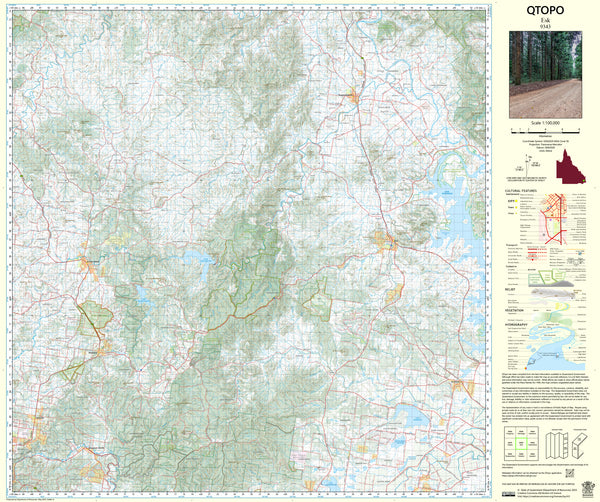 9343 Esk QTopo 1:100,000 Topographic Map