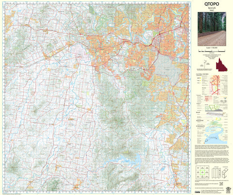 9442 Ipswich QTopo 1:100,000 Topographic Map