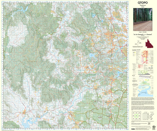 9444 Nambour QTopo 1:100,000 Topographic Map