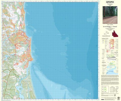 9544 Caloundra QTopo 1:100,000 Topographic Map