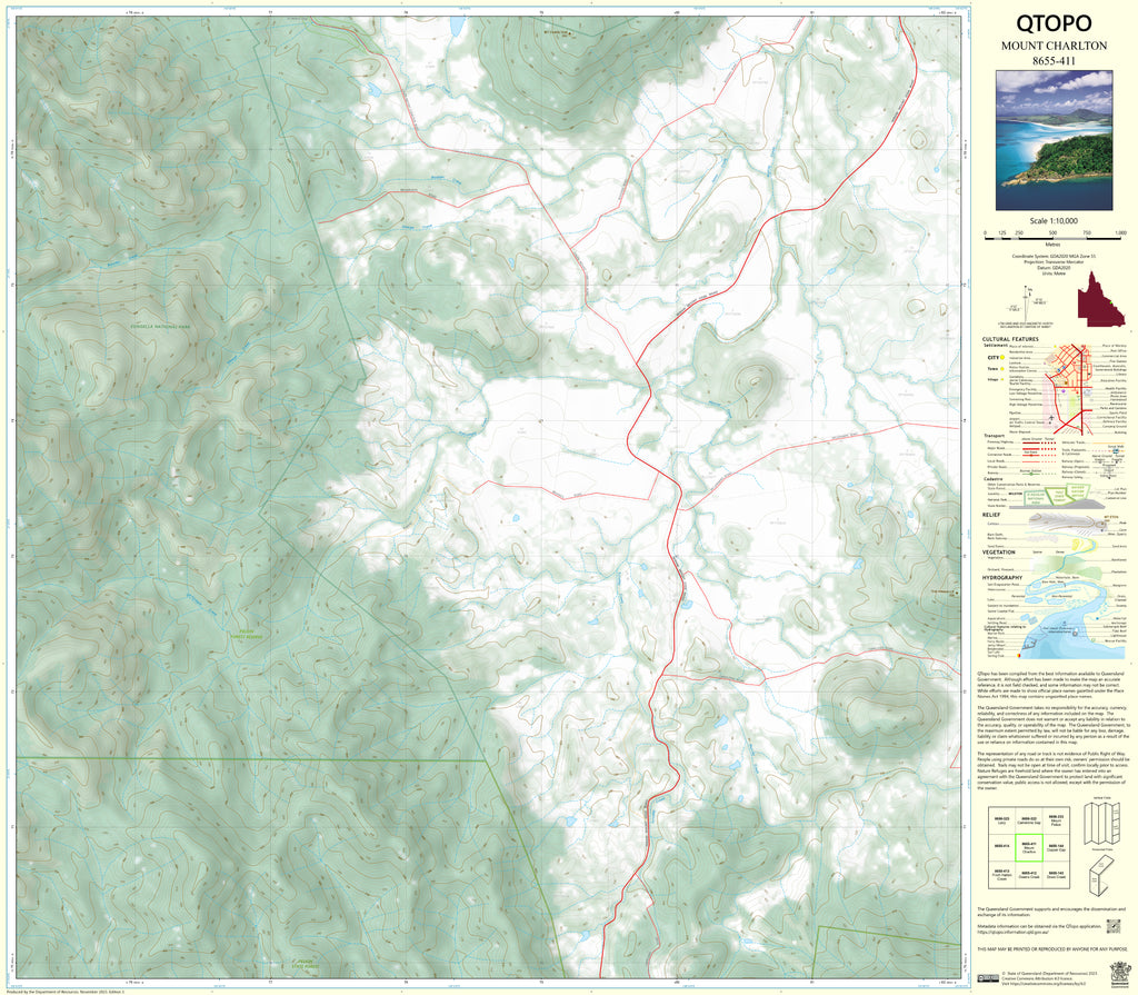 8655-411 Mount Charlton QTopo 1:10,000 | Mapworld