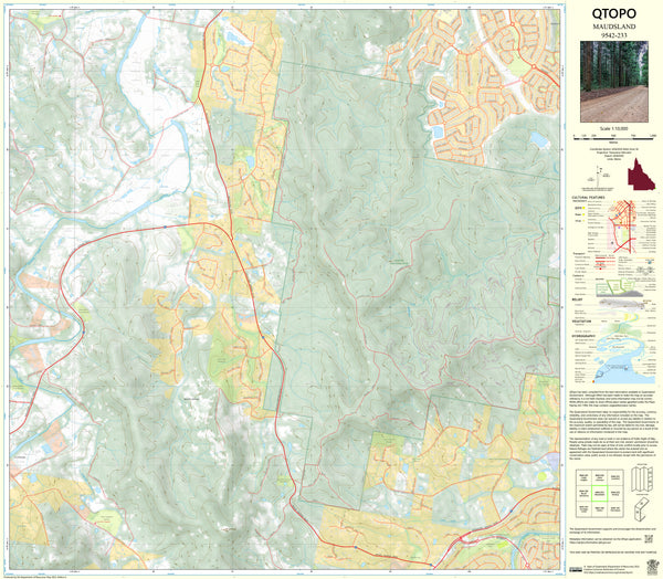 9542-233 Maudsland QTopo 1:10,000 Topographic Map