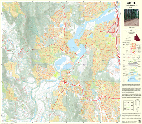 9542-234 Upper Coomera QTopo 1:10,000 Topographic Map