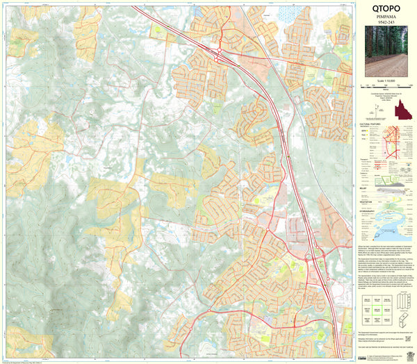 9542-243 Pimpama QTopo 1:10,000 Topographic Map