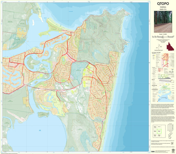 9545-331 Noosa QTopo 1:10,000 Topographic Map