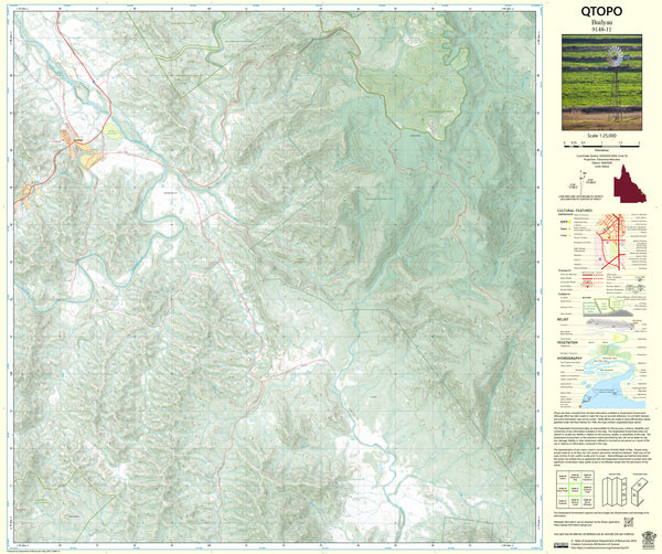 9148-11 Builyan QTopo 1:25,000 Topographic Map — Queensland 1:25,000 topographic map