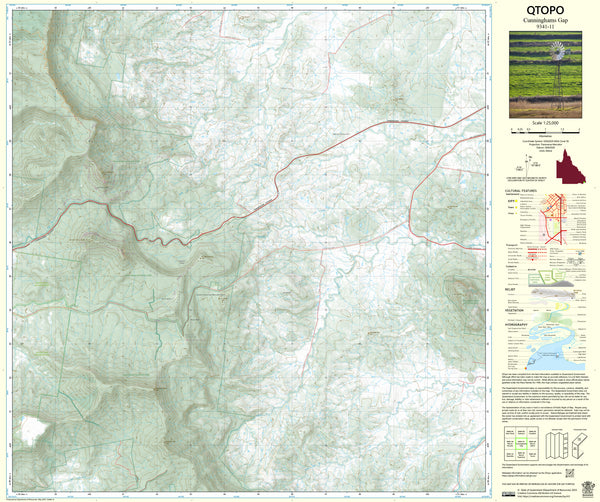 9341-11 Cunninghams Gap QTopo 1:25,000 Topographic Map | Mapworld
