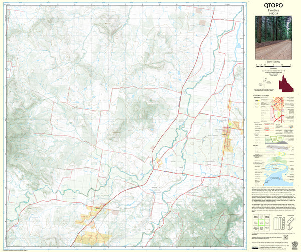 9442-33 Fassifern QTopo 1:25,000 Topographic Map — Queensland 1:25,000 topographic map