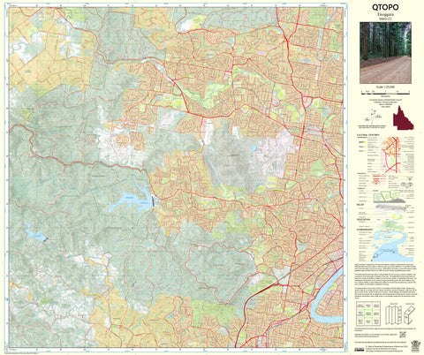 9443-22 Enoggera QTopo 1:25,000 Topographic Map — Queensland 1:25,000 topographic map