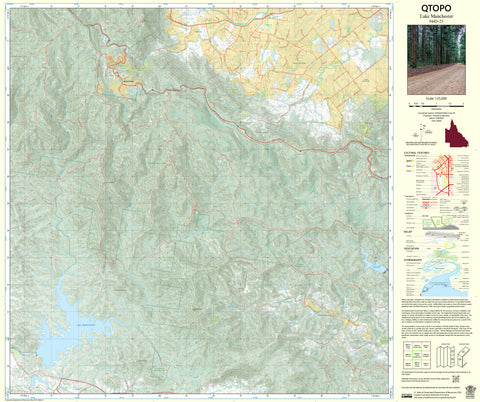 9443-23 Lake Manchester QTopo 1:25,000 Topographic Map — Queensland 1:25,000 topographic map