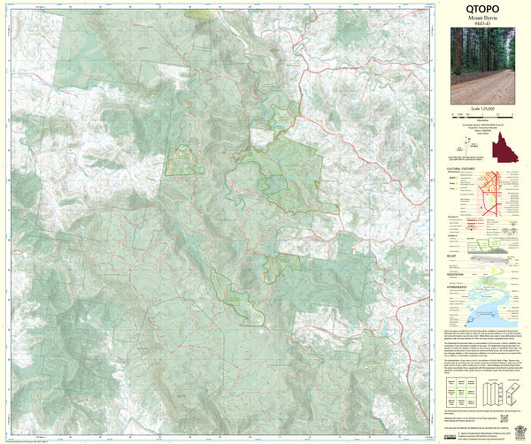 9443-41 Mount Byron QTopo 1:25,000 Topographic Map — Queensland 1:25,000 topographic map
