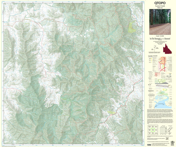 9443-42 Laceys Creek QTopo 1:25,000 Topographic Map — Queensland 1:25,000 topographic map