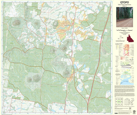 9444-22 Glass House Mountains QTopo 1:25,000 Topographic Map — Queensland 1:25,000 topographic map