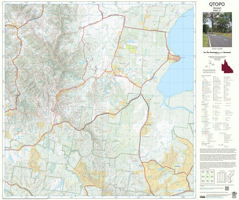 9445-21 Boreen QTopo 1:25,000 Topographic Map — Queensland 1:25,000 topographic map