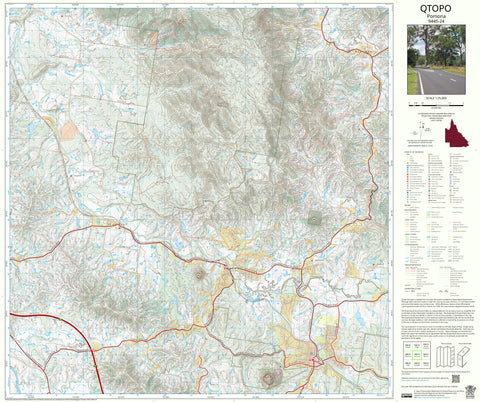 9445-24 Pomona QTopo 1:25,000 Topographic Map — Queensland 1:25,000 topographic map
