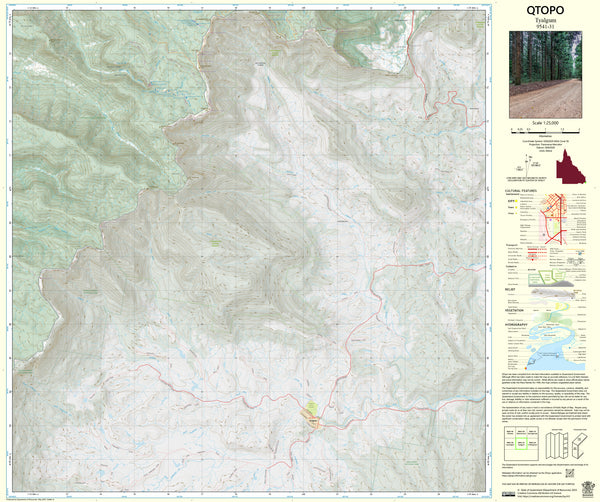 9541-31 Tyalgum QTopo 1:25,000 Topographic Map — Queensland 1:25,000 topographic map