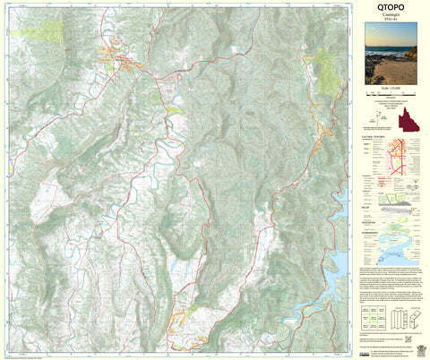 9541-41 Canungra QTopo 1:25,000 Topographic Map — Queensland 1:25,000 topographic map