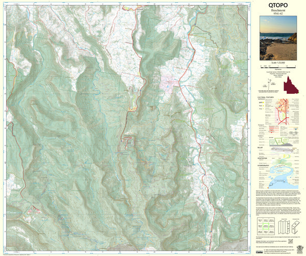 9541-42 Beechmont QTopo 1:25,000 Topographic Map — Queensland 1:25,000 topographic map
