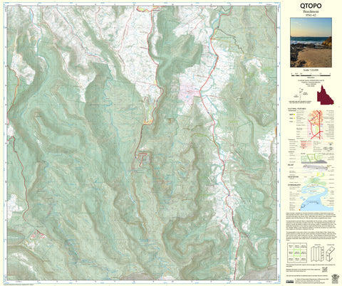 9541-42 Beechmont QTopo 1:25,000 Topographic Map — Queensland 1:25,000 topographic map