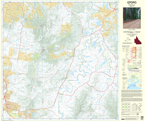 9542-33 Beaudesert QTopo 1:25,000 Topographic Map | Mapworld