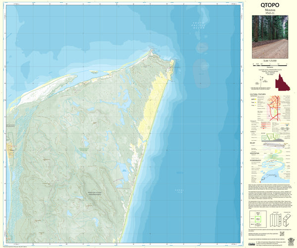 9543-11 Moreton QTopo 1:25,000 Topographic Map — Queensland 1:25,000 topographic map
