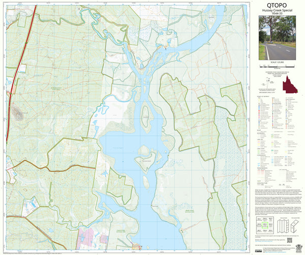 9544-33 Hussey Creek Special QTopo 1:25,000 Topographic Map — Queensland 1:25,000 topographic map