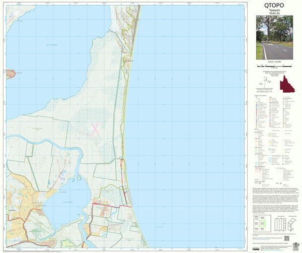 9545-34 Teewah QTopo 1:25,000 Topographic Map — Queensland 1:25,000 topographic map