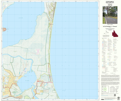 9545-34 Teewah QTopo 1:25,000 Topographic Map