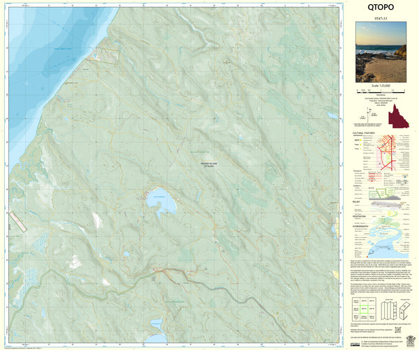 9547-33 QTopo 1:25,000 Topographic Map — Queensland 1:25,000 topographic map
