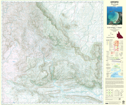 8258-4 Hervey Range QTopo 1:50,000 Topographic Map
