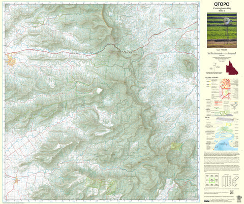 9341-1 Cunninghams Gap QTopo 1:50,000 Topographic Map