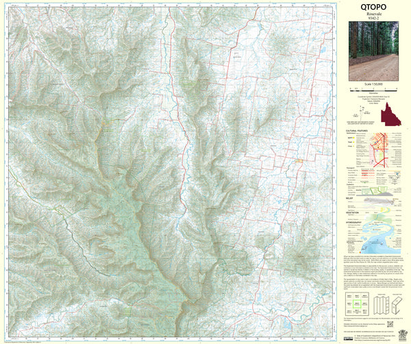 9342-2 Rosevale QTopo 1:50,000 Topographic Map