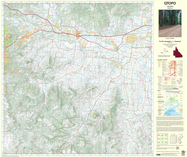 9342-4 Helidon QTopo 1:50,000 Topographic Map