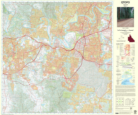 9442-1 Ipswich QTopo 1:50,000 Topographic Map