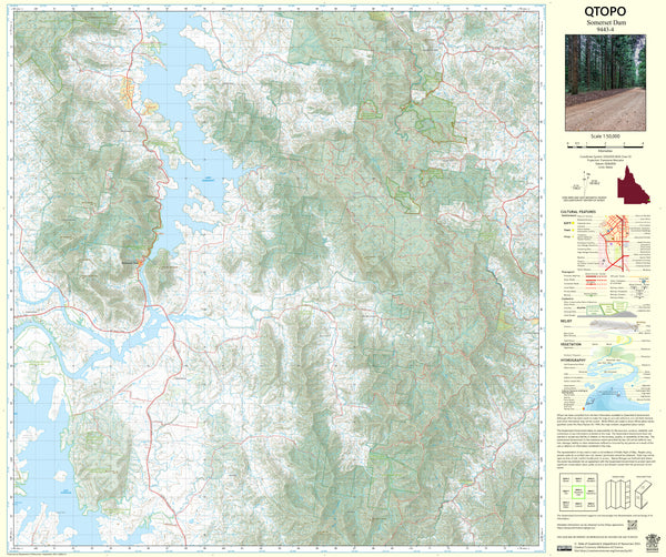 9443-4 Somerset Dam QTopo 1:50,000 Topographic Map