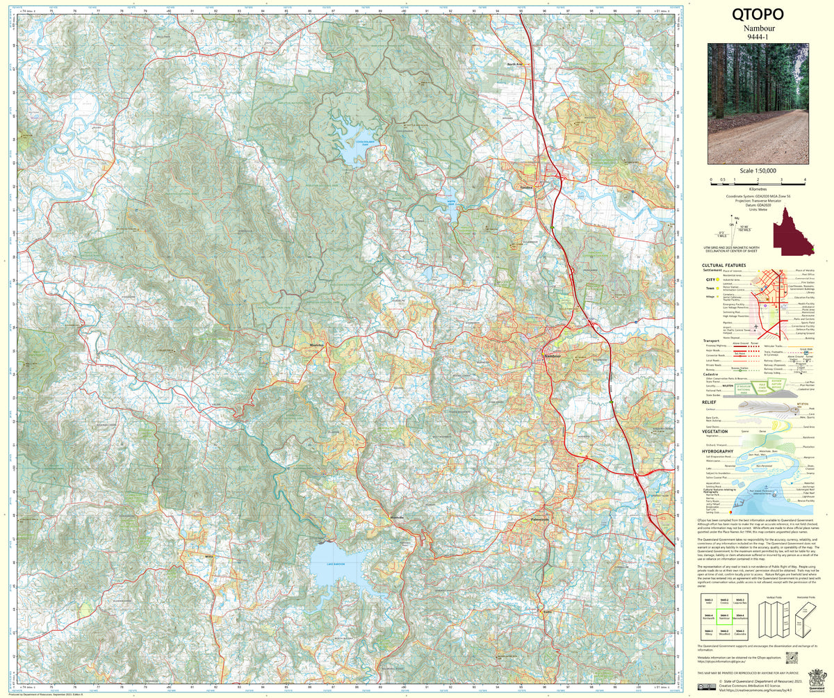9444-1 Nambour QTopo 1:50,000 Topographic Map | Mapworld