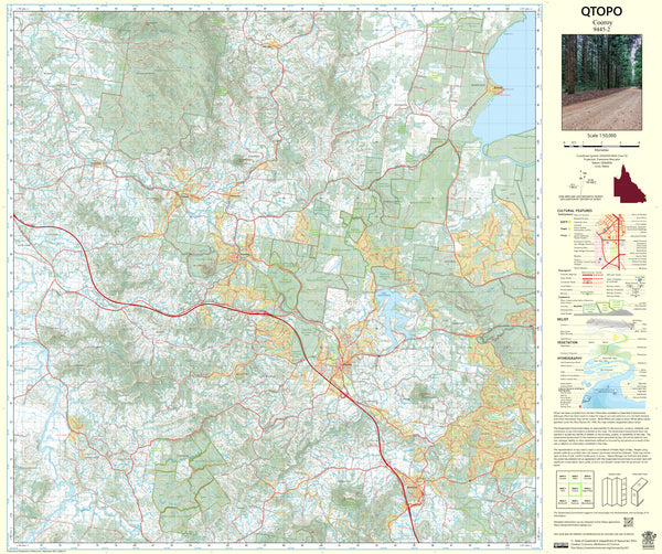 9445-2 Cooroy QTopo 1:50,000 Topographic Map