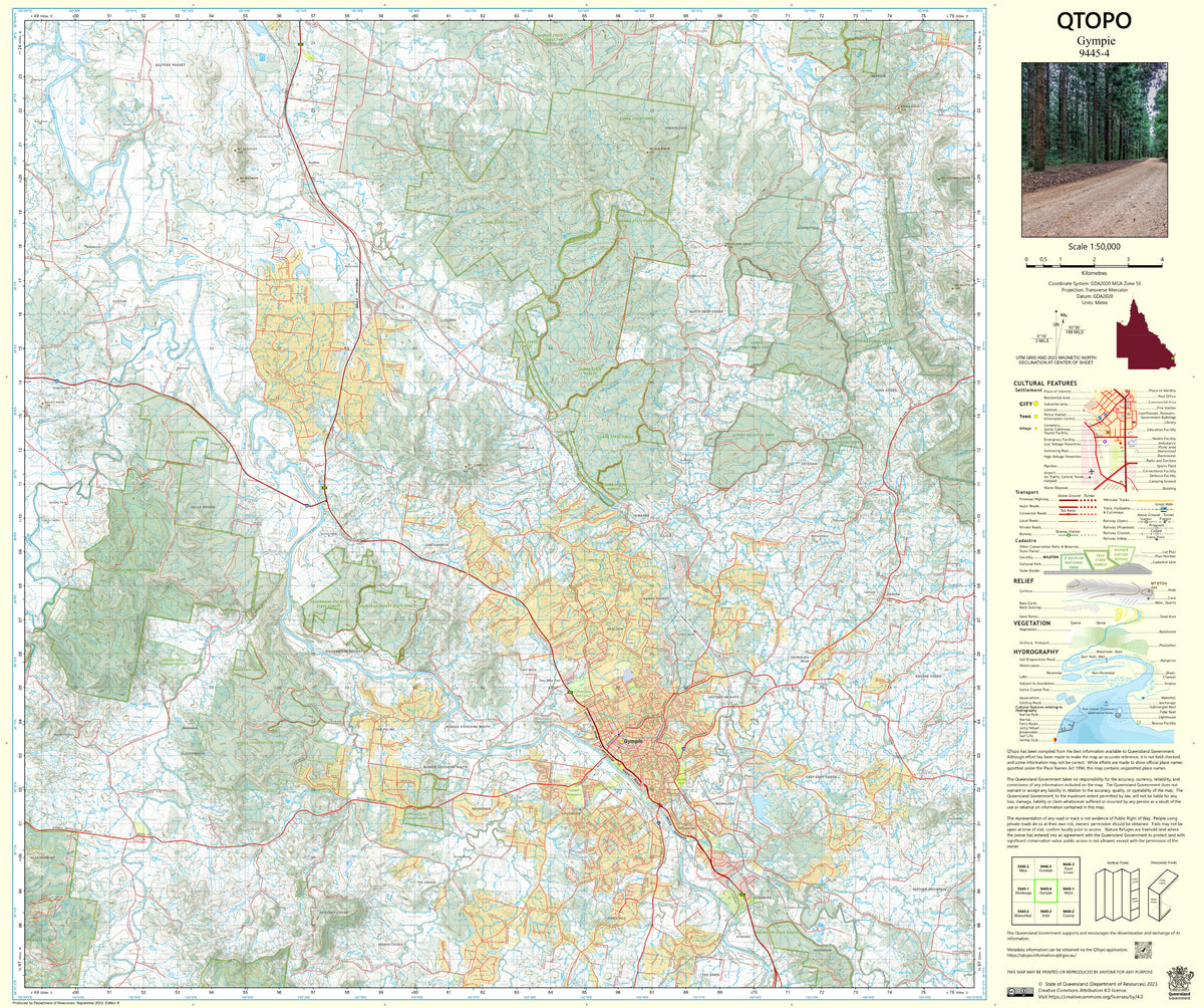 9445-4 Gympie QTopo 1:50,000 Topographic Map | Mapworld