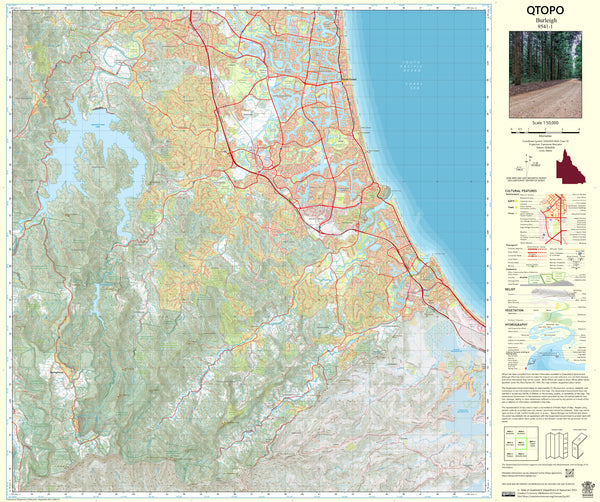 9541-1 Burleigh QTopo 1:50,000 Topographic Map