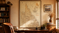 Queensland Stock Routes & Pastoral Wall Map 1893