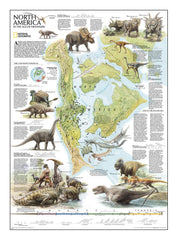 Dinosaurs of North America wall map – National Geographic | Mapworld