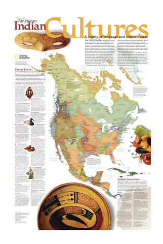 North American Indian Cultures wall map – National Geographic | Mapworld
