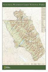Glacier and Waterton Lakes National Parks by National Geographic — map