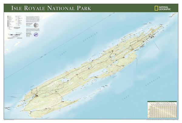 Isle Royale National Park wall map – National Geographic | Mapworld