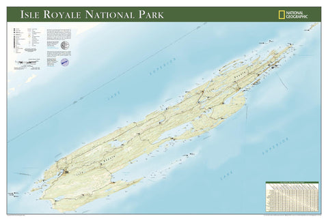 Isle Royale National Park wall map – National Geographic | Mapworld