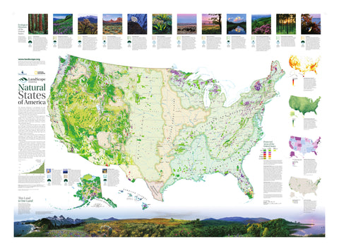 Landscope America: Natural States of America wall map – National Geographic | Mapworld