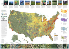 Landscope America: Open Space at Risk wall map – National Geographic | Mapworld