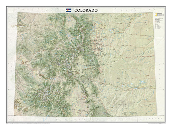 Colorado Wall Map by National Geographic — National Geographic laminated wall map